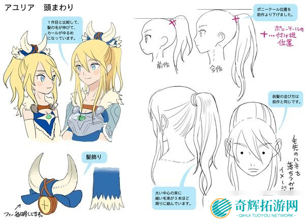 《怪猎物语2：破灭之翼》角色设定图 表情、服饰细节