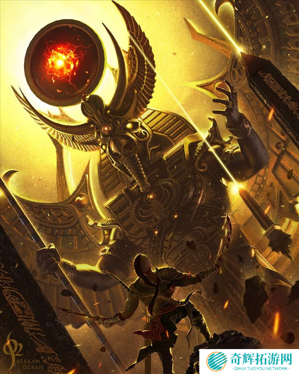 网友绘制《战神6》遐想艺术图 老父亲大战狮身人面兽 网友绘制《战神6》概念艺术图 老父亲大战狮身人面兽