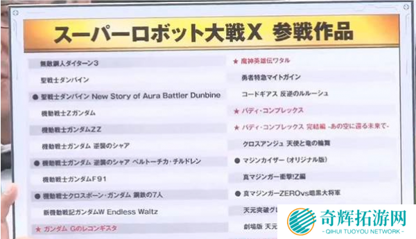《超级机器人大战X》明年3月29日发售 支持繁体中文