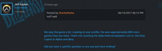 玩家质疑《守望先锋》设计师没玩过游戏 总监强势回复